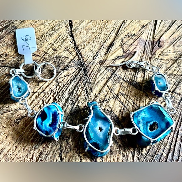 Blue Drusy Solar Quartz Bracelet 7” - 8” - Picture 5 of 7